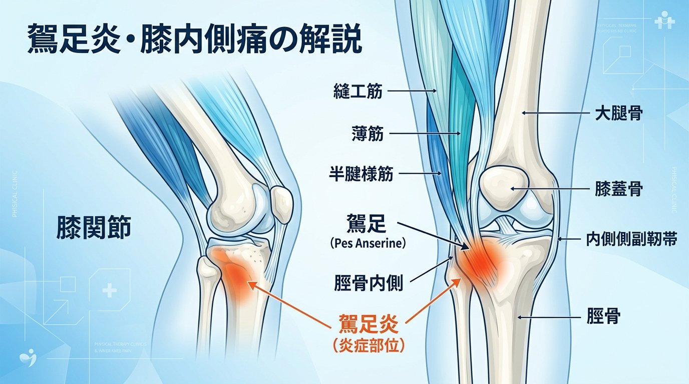 鵞足炎：膝内側痛のメカニズムと理学療法士によるリハビリ解説
