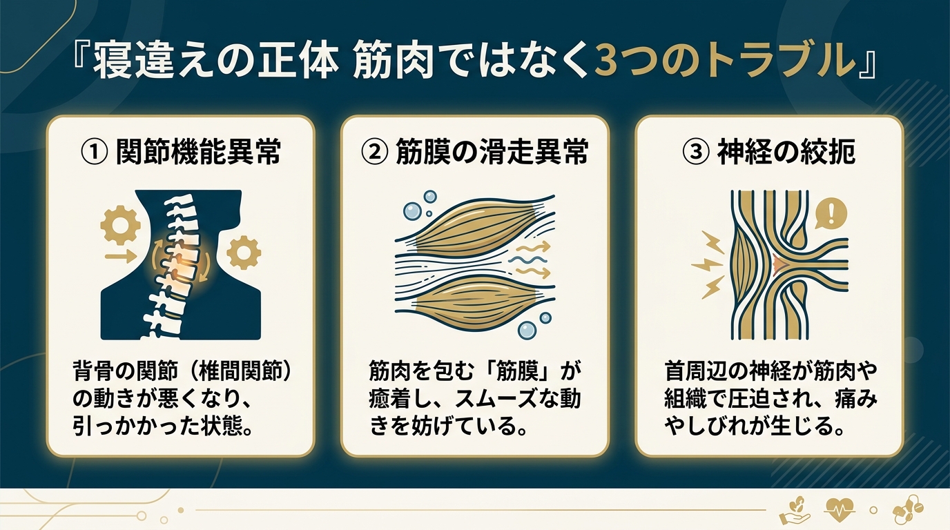 寝違えは筋肉ではなく関節・筋膜・神経のトラブル