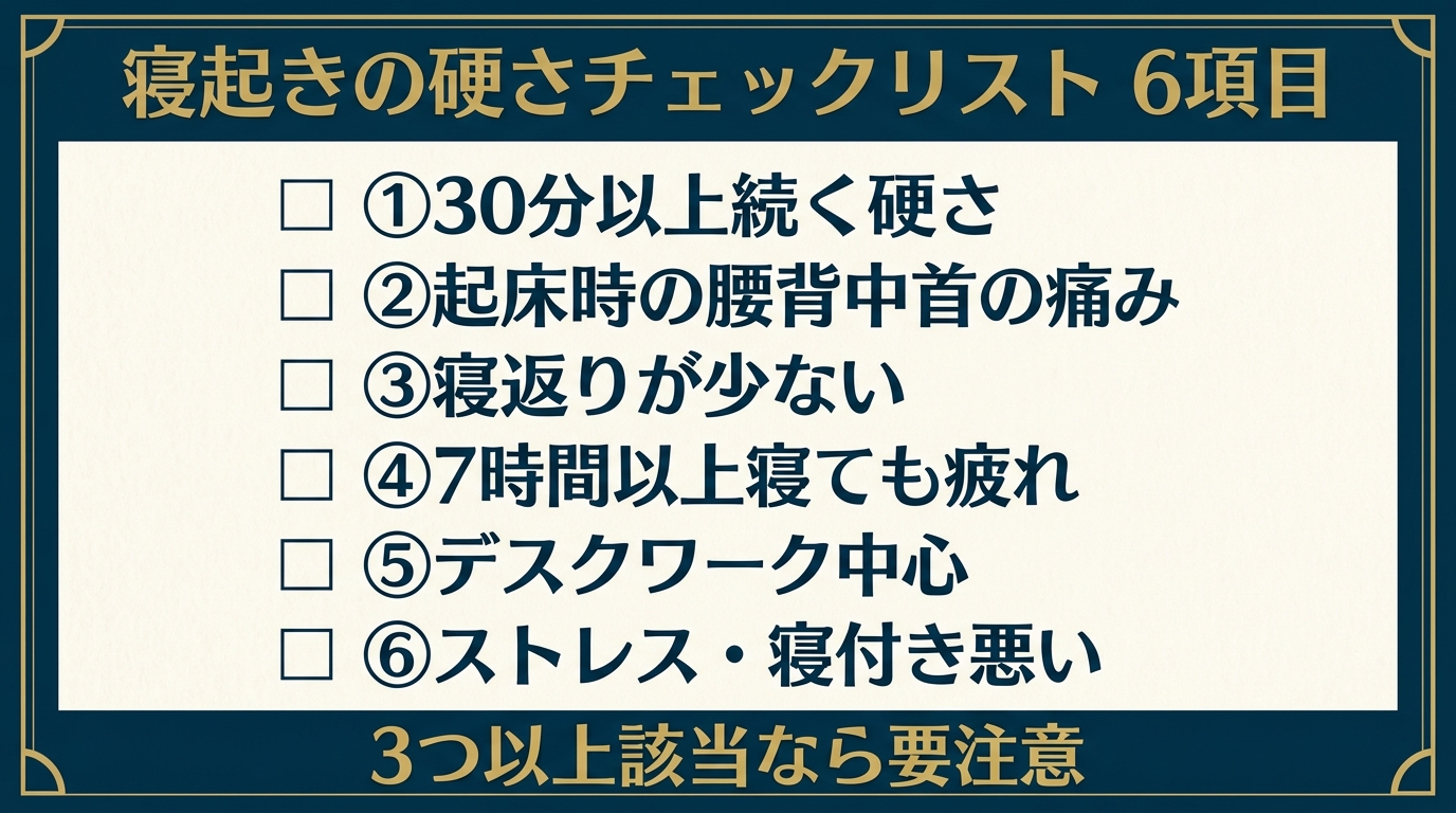 寝起きの硬さチェックリスト6項目