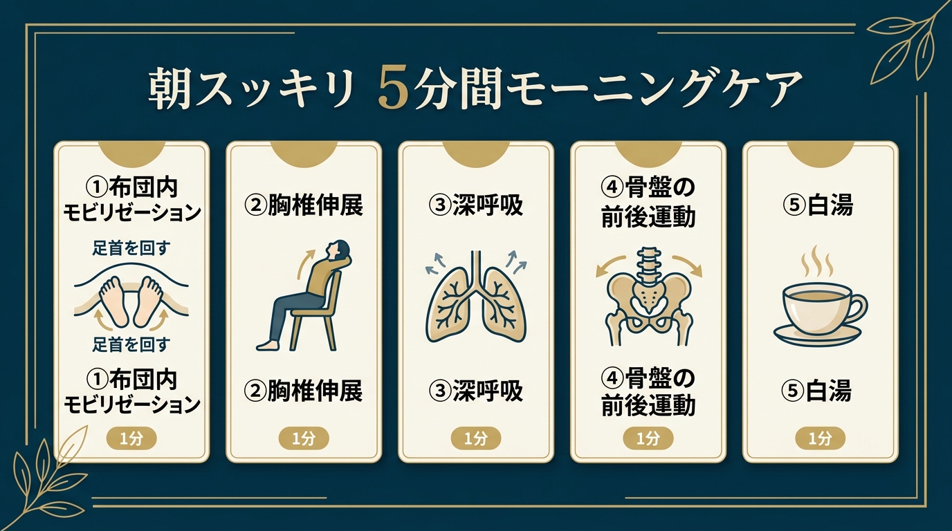 朝スッキリ5分間モーニングケア5選