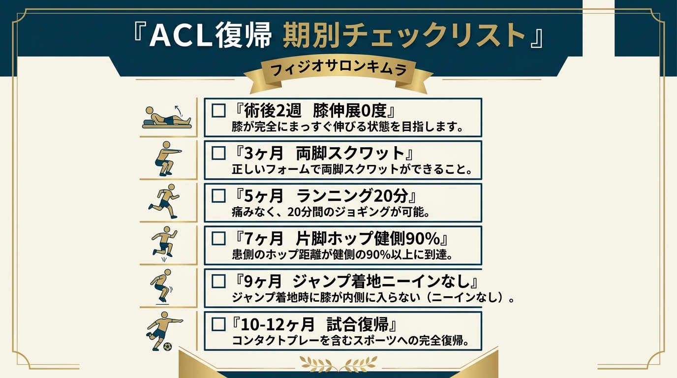 ACL復帰期別チェックリスト