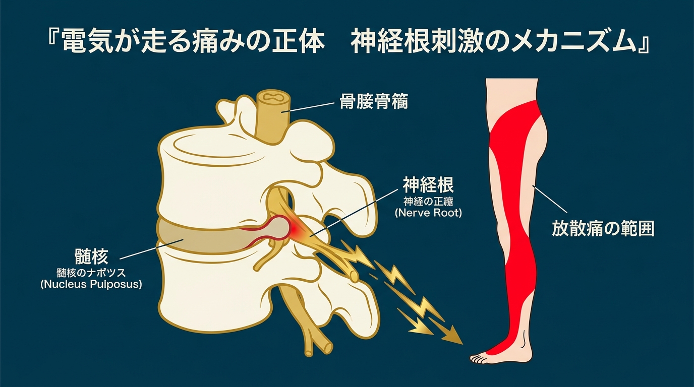 電気が走る痛みの正体 神経根刺激メカニズム