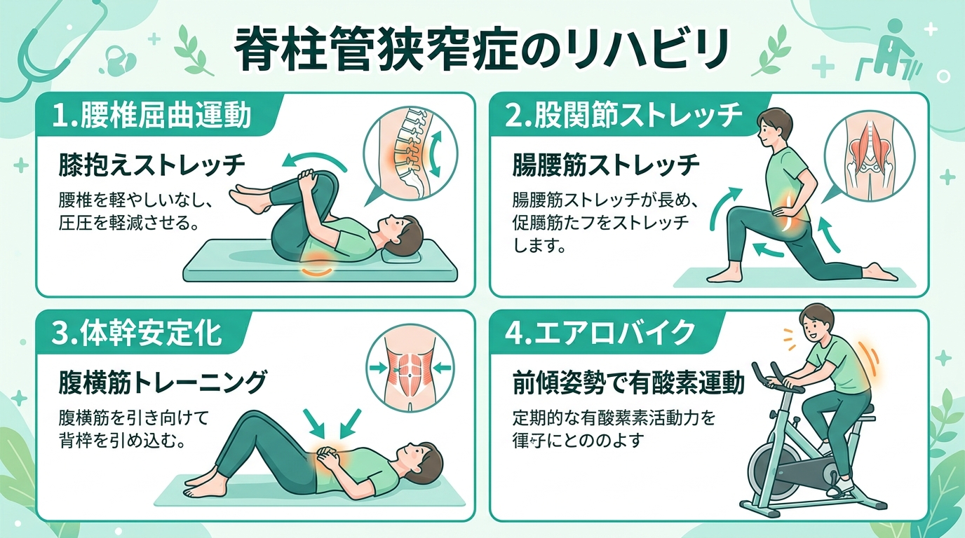 脊柱管狭窄症に対する理学療法のアプローチフロー